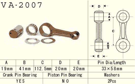 VESRAH CONNECTING ROD YAMAHA YFM 350 RAPTOR '07-'13, WARRIOR, WOLVERINE '87-'09, BIG BEAR 350 '87-'99