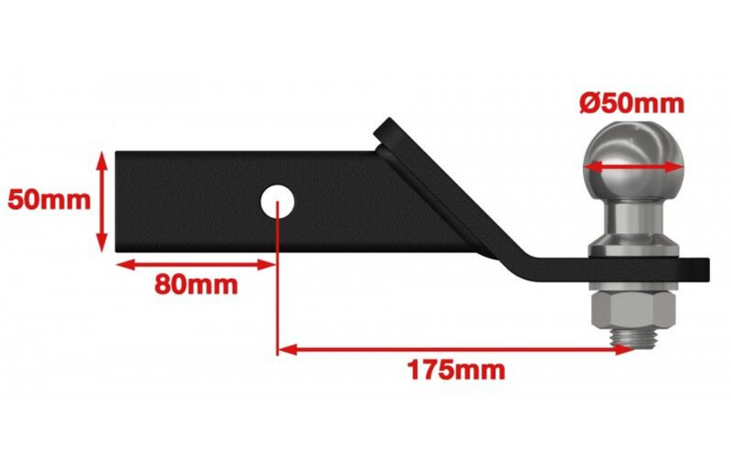 Load image into Gallery viewer, XRW TRAILER HITCH BALL MOUNT STL BLACK
