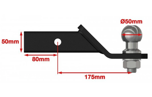 XRW TRAILER HITCH BALL MOUNT STL BLACK