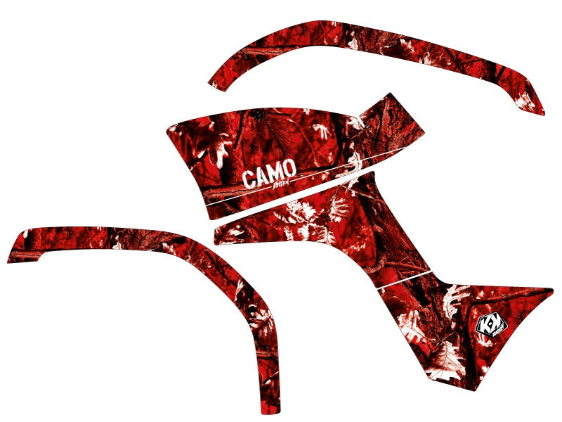 Load image into Gallery viewer, YAMAHA 125 GRIZZLY ATV CAMO GRAPHIC KIT RED
