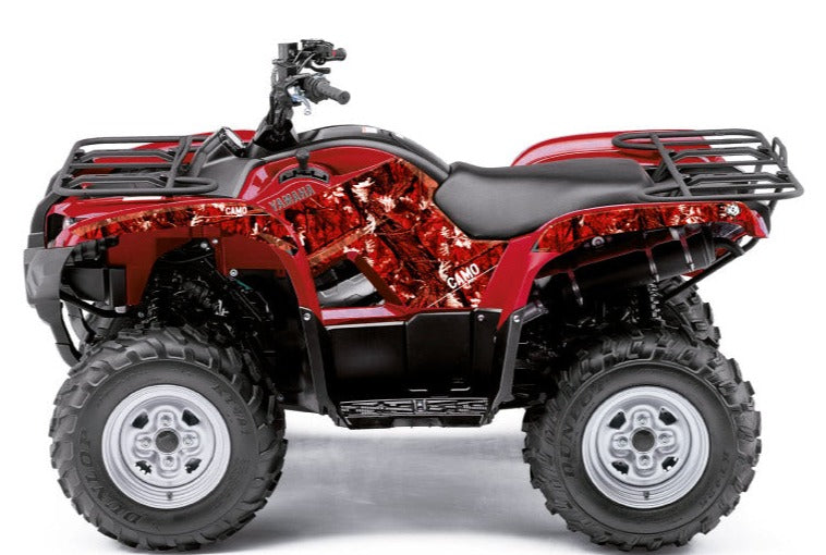 Laden Sie das Bild in Galerie -Viewer, YAMAHA 125 GRIZZLY ATV CAMO GRAPHIC KIT RED
