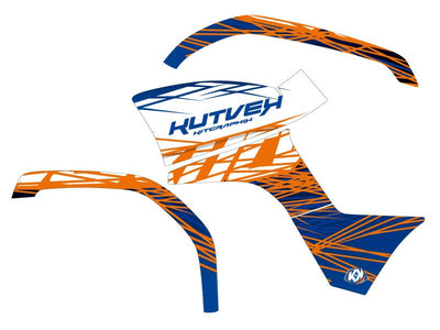 Yamaha 125 GRIZZLY ATV Radiergummi-Grafik-Set, Blau, Orange