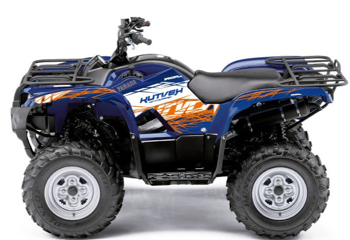 YAMAHA 125 GRIZZLY ATV ERASER GRAPHIC KIT BLUE ORANGE