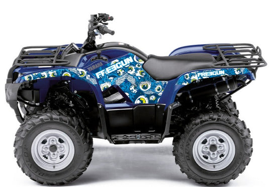 YAMAHA 125 GRIZZLY ATV FREEGUN EYED GRAPHIC KIT BLUE