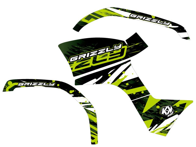 Chargez l&#39;image dans la visionneuse de la galerie, YAMAHA 125 GRIZZLY ATV WILD GRAPHIC KIT GREEN
