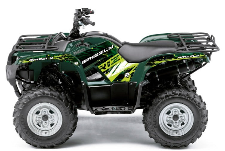 Laden Sie das Bild in Galerie -Viewer, YAMAHA 125 GRIZZLY ATV WILD GRAPHIC KIT GREEN
