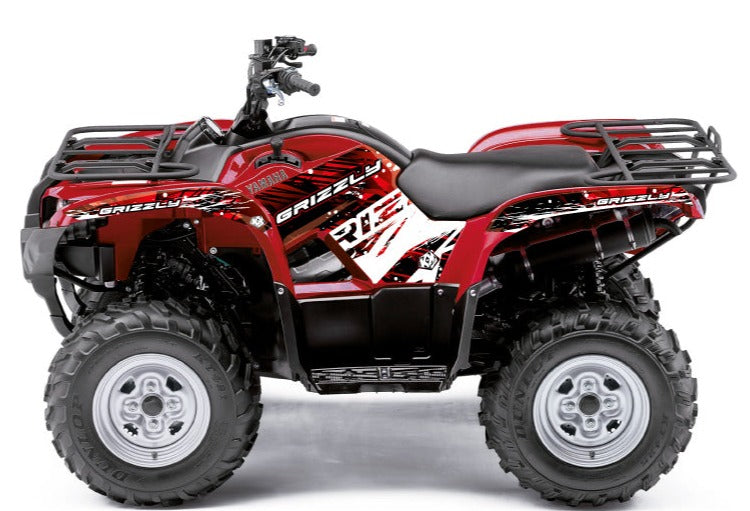 Laden Sie das Bild in Galerie -Viewer, YAMAHA 125 GRIZZLY ATV WILD GRAPHIC KIT RED
