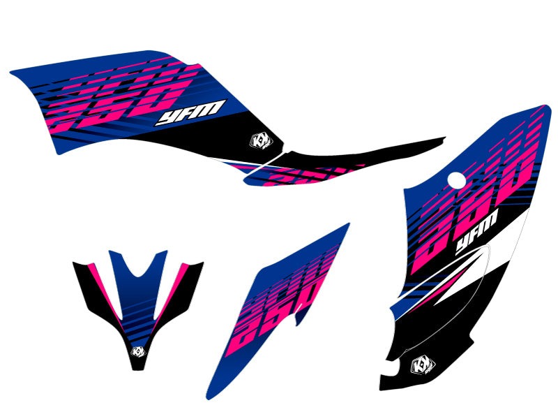 Chargez l&#39;image dans la visionneuse de la galerie, YAMAHA 250 RAPTOR ATV FLOW GRAPHIC KIT PINK
