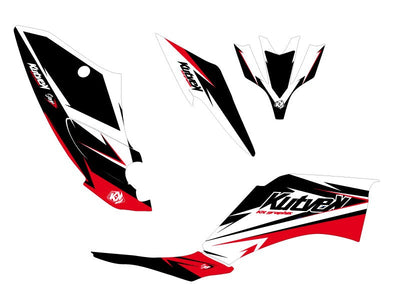 YAMAHA 250 RAPTOR ATV STAGE GRAPHIC KIT BLACK RED