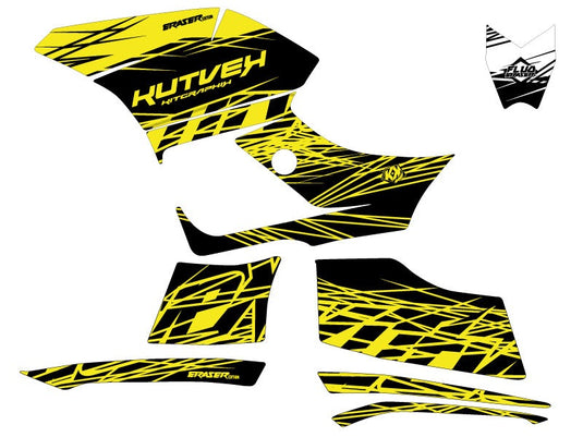 YAMAHA 300 GRIZZLY ATV ERASER FLUO GRAPHIC KIT YELLOW