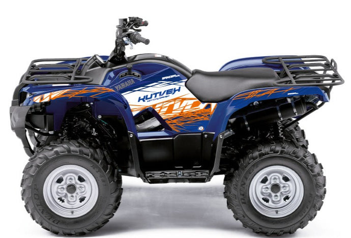 YAMAHA 300 GRIZZLY ATV ERASER GRAPHIC KIT BLUE ORANGE