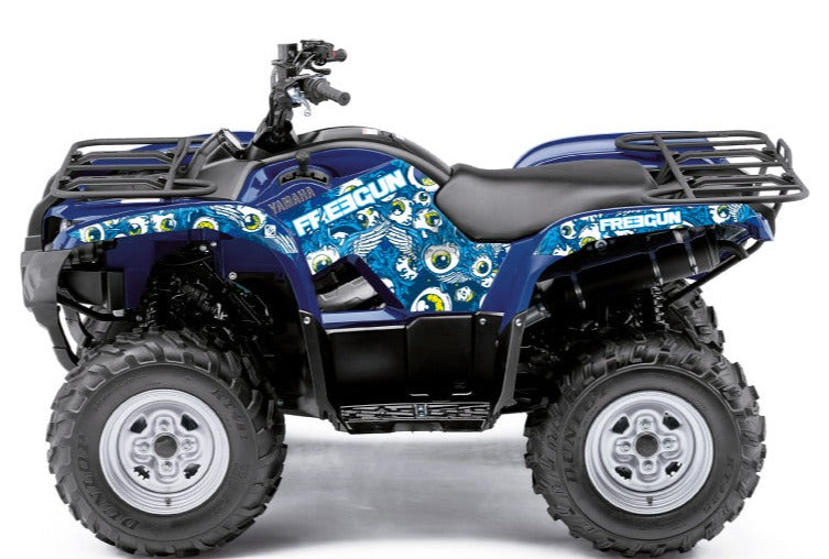 Chargez l&#39;image dans la visionneuse de la galerie, YAMAHA 300 GRIZZLY ATV FREEGUN EYED GRAPHIC KIT BLUE
