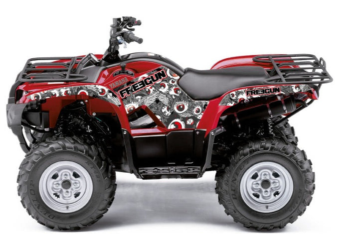 YAMAHA 300 GRIZZLY ATV FREEGUN EYED GRAPHIC KIT RED