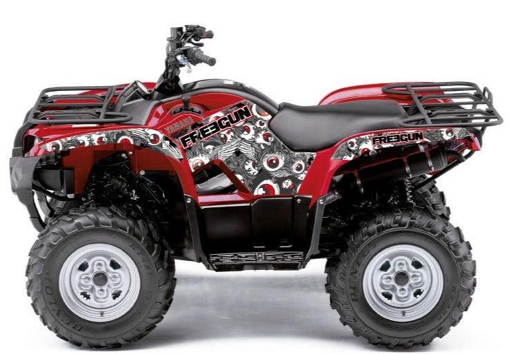 Load image into Gallery viewer, YAMAHA 300 GRIZZLY ATV FREEGUN EYED GRAPHIC KIT RED
