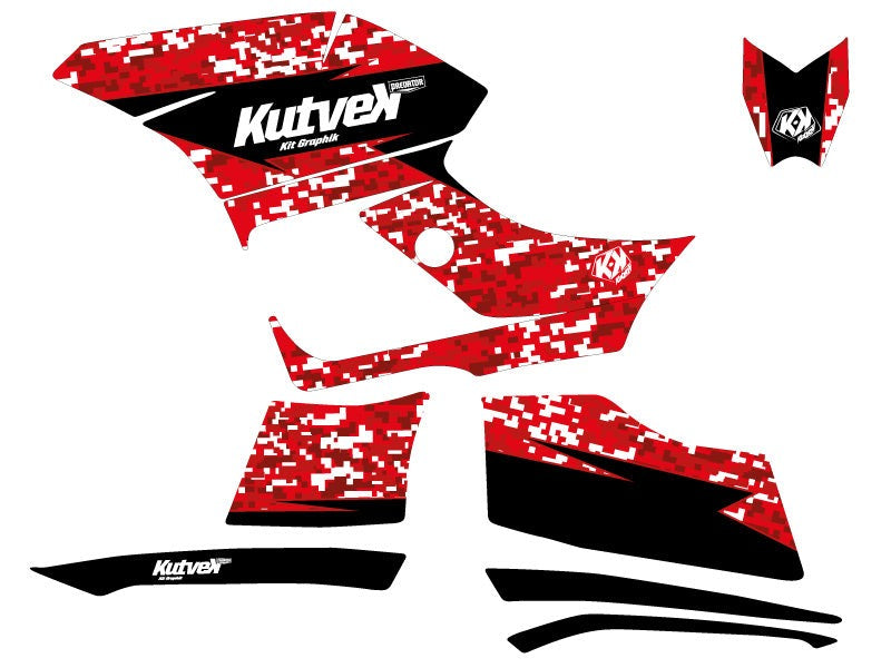 YAMAHA 300 GRIZZLY ATV PREDATOR GRAPHIC KIT RED