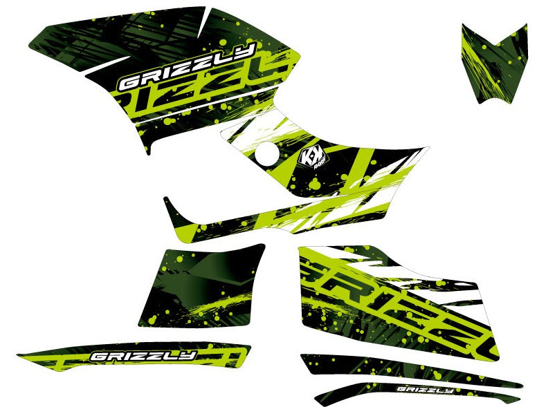 Chargez l&#39;image dans la visionneuse de la galerie, YAMAHA 300 GRIZZLY ATV WILD GRAPHIC KIT GREEN
