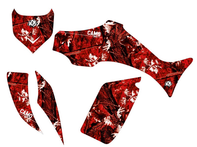 Laden Sie das Bild in Galerie -Viewer, YAMAHA 350-450 WOLVERINE ATV CAMO GRAPHIC KIT RED
