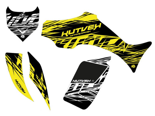 YAMAHA 350-450 WOLVERINE ATV ERASER FLUO GRAPHIC KIT YELLOW