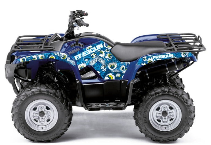 YAMAHA 350 GRIZZLY ATV FREEGUN EYED GRAPHIC KIT BLUE