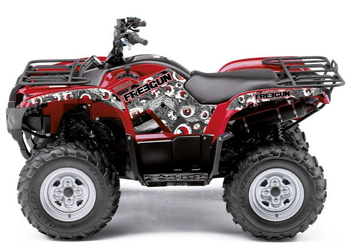 YAMAHA 350 GRIZZLY ATV FREEGUN EYED GRAPHIC KIT RED