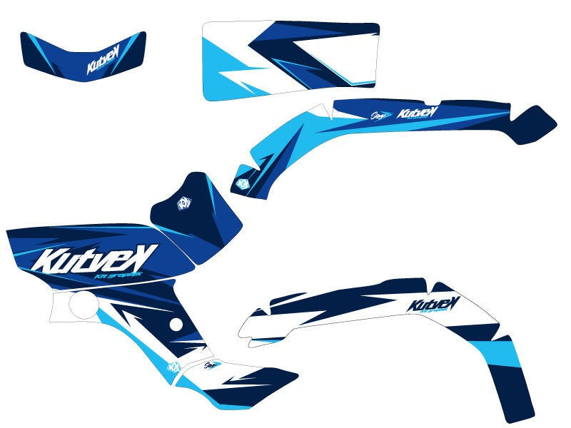 Chargez l&#39;image dans la visionneuse de la galerie, YAMAHA 350 GRIZZLY ATV STAGE GRAPHIC KIT BLUE
