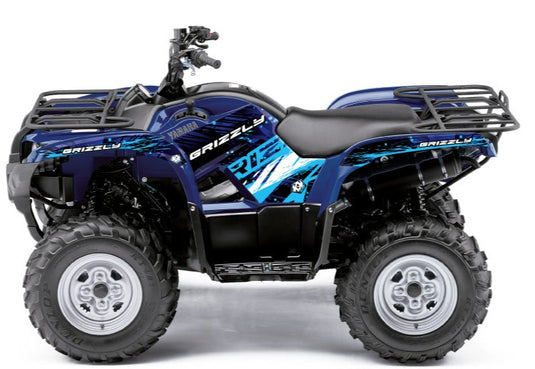 YAMAHA 350 GRIZZLY ATV WILD GRAPHIC KIT BLUE