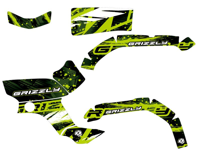 Chargez l&#39;image dans la visionneuse de la galerie, YAMAHA 350 GRIZZLY ATV WILD GRAPHIC KIT GREEN
