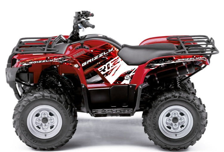 Laden Sie das Bild in Galerie -Viewer, YAMAHA 350 GRIZZLY ATV WILD GRAPHIC KIT RED
