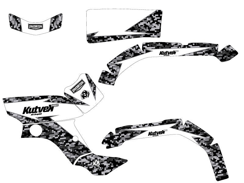 Chargez l&#39;image dans la visionneuse de la galerie, YAMAHA 350 GRIZZLY ATV PREDATOR GRAPHIC KIT WHITE
