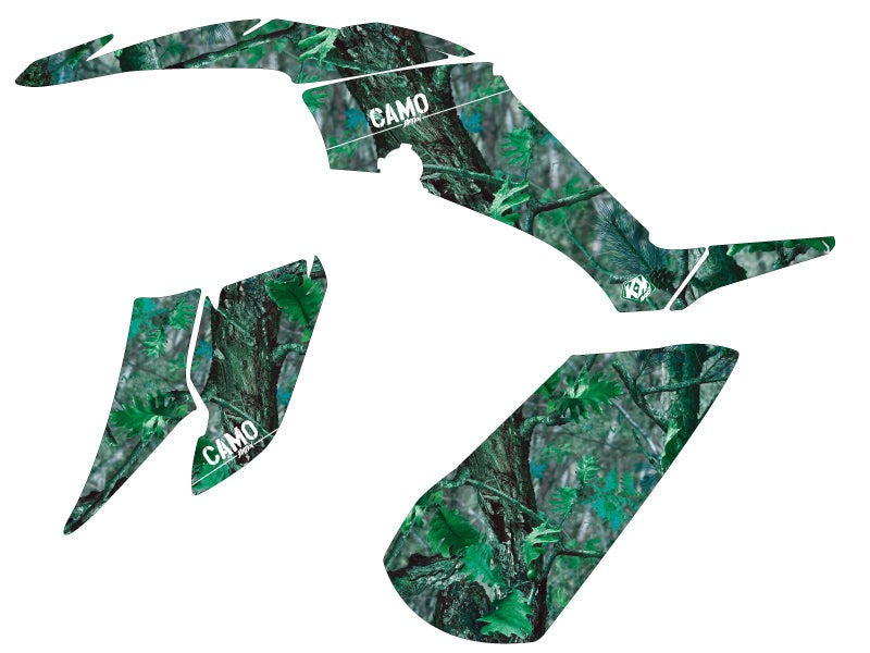 Laden Sie das Bild in Galerie -Viewer, YAMAHA 350 RAPTOR ATV CAMO GRAPHIC KIT GREEN
