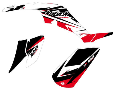 YAMAHA 350 RAPTOR ATV STAGE GRAPHIC KIT BLACK RED