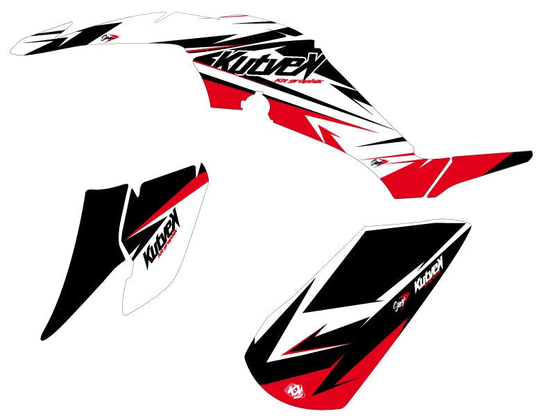 Chargez l&#39;image dans la visionneuse de la galerie, YAMAHA 350 RAPTOR ATV STAGE GRAPHIC KIT BLACK RED
