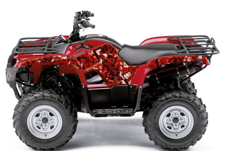 Laden Sie das Bild in Galerie -Viewer, YAMAHA 450 GRIZZLY ATV CAMO GRAPHIC KIT RED
