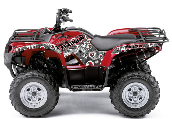 YAMAHA 450 GRIZZLY ATV FREEGUN EYED GRAPHIC KIT RED
