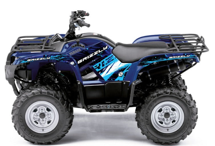 Laden Sie das Bild in Galerie -Viewer, YAMAHA 450 GRIZZLY ATV WILD GRAPHIC KIT BLUE
