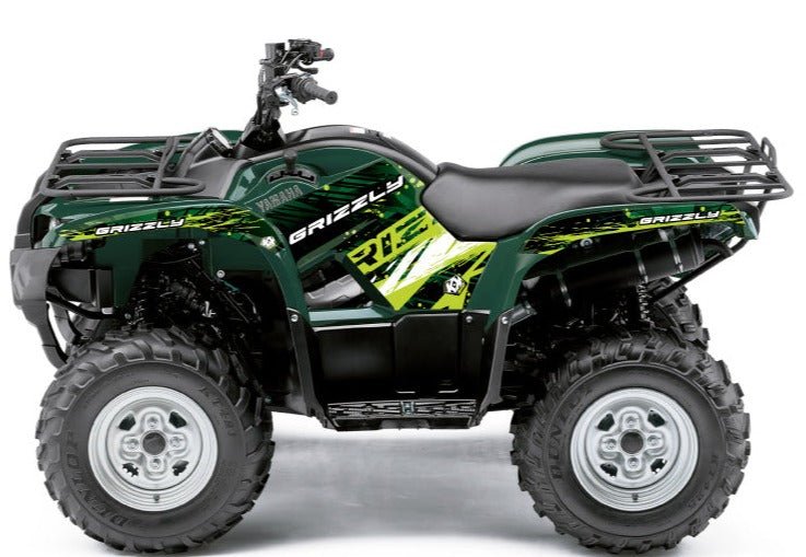 Laden Sie das Bild in Galerie -Viewer, YAMAHA 450 GRIZZLY ATV WILD GRAPHIC KIT GREEN
