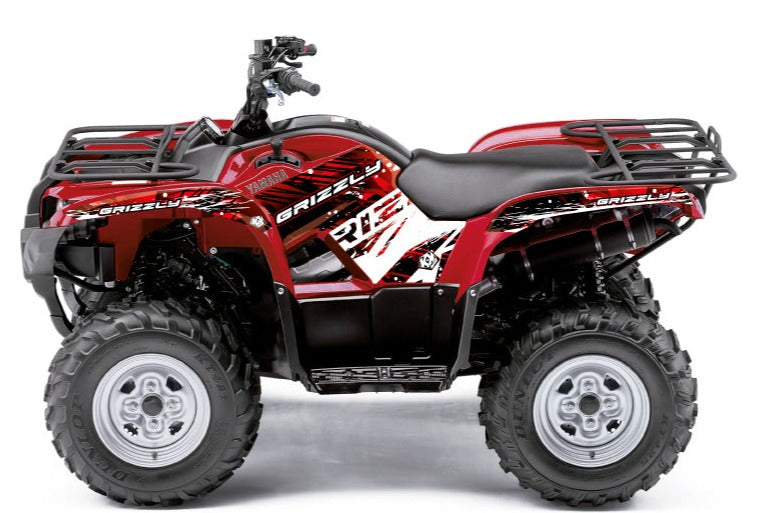 Laden Sie das Bild in Galerie -Viewer, YAMAHA 450 GRIZZLY ATV WILD GRAPHIC KIT RED
