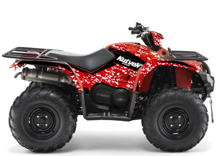 Laden Sie das Bild in Galerie -Viewer, YAMAHA 450 KODIAK ATV PREDATOR GRAPHIC KIT BLACK RED
