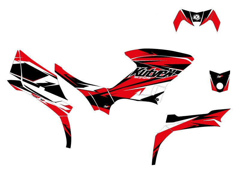 Chargez l&#39;image dans la visionneuse de la galerie, YAMAHA 450 KODIAK ATV STAGE GRAPHIC KIT BLACK RED
