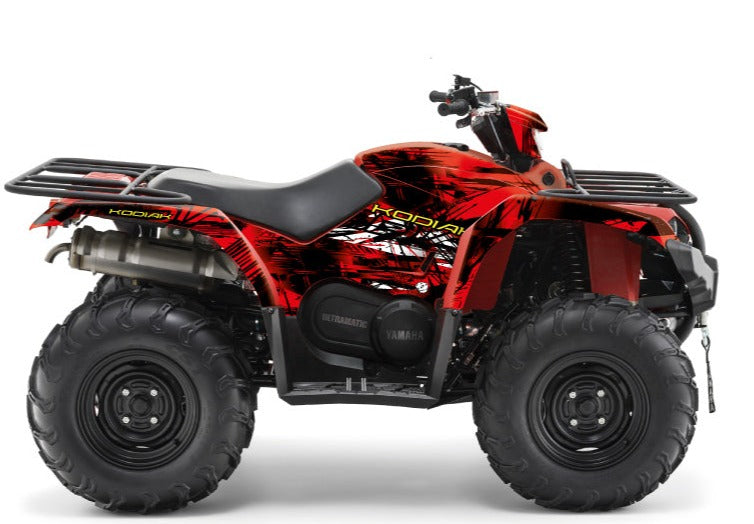 Laden Sie das Bild in Galerie -Viewer, YAMAHA 450 KODIAK ATV WILD GRAPHIC KIT RED
