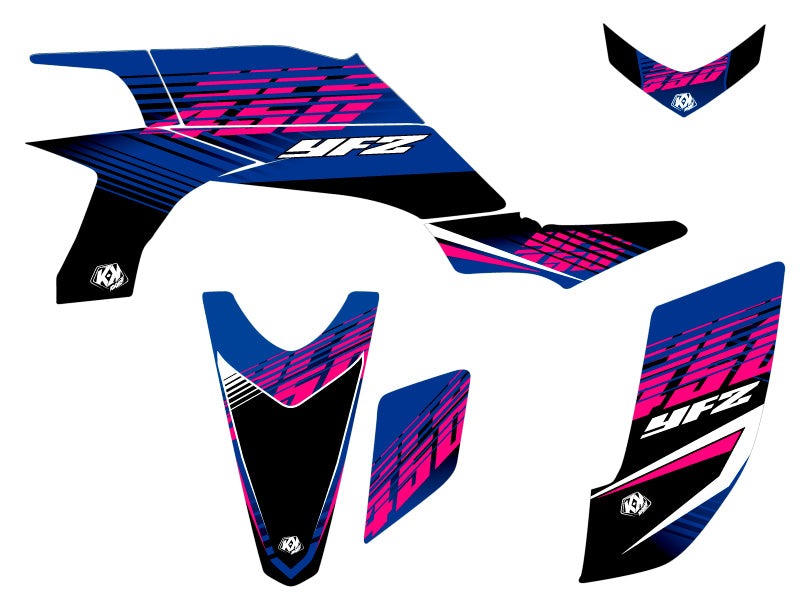 Chargez l&#39;image dans la visionneuse de la galerie, YAMAHA 450 YFZ ATV FLOW GRAPHIC KIT PINK
