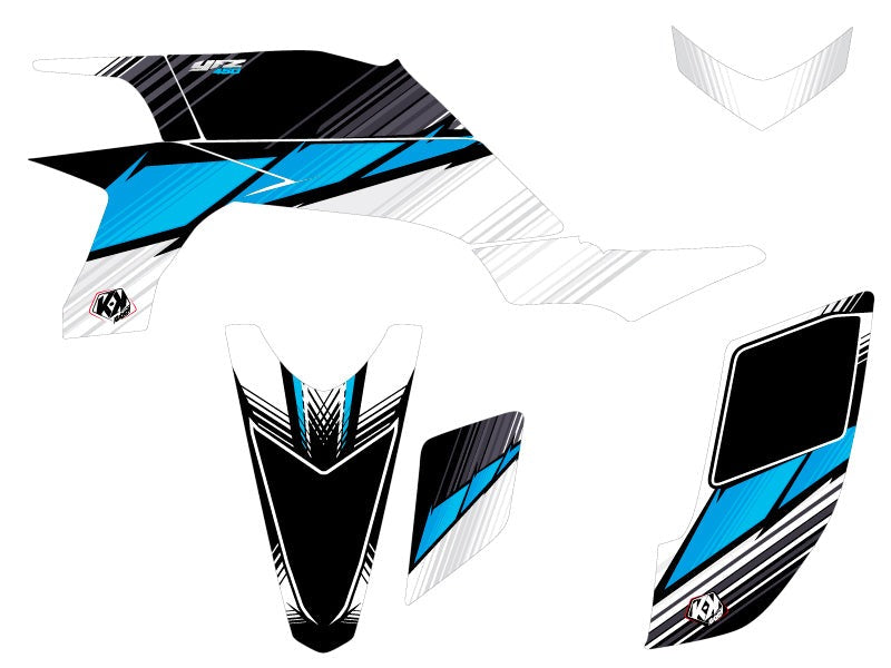 Load image into Gallery viewer, YAMAHA 450 YFZ ATV STRIPE GRAPHIC KIT BLACK
