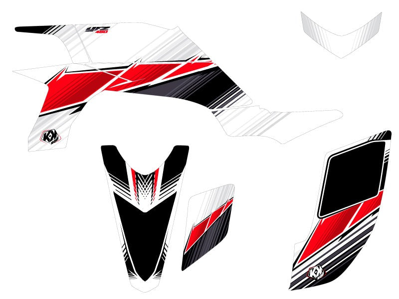 Chargez l&#39;image dans la visionneuse de la galerie, YAMAHA 450 YFZ ATV STRIPE GRAPHIC KIT RED
