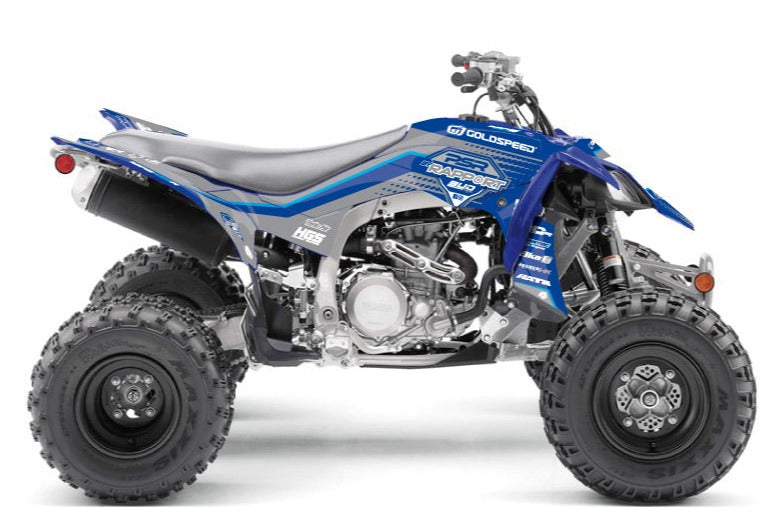 Laden Sie das Bild in Galerie -Viewer, YAMAHA 450 YFZ R ATV REPLICA BY RAPPORT K20 GRAPHIC KIT BLUE GREY
