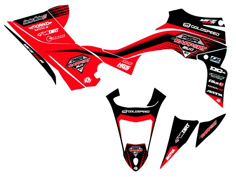 Chargez l&#39;image dans la visionneuse de la galerie, YAMAHA 450 YFZ R ATV REPLICA BY RAPPORT K20 GRAPHIC KIT RED BLACK
