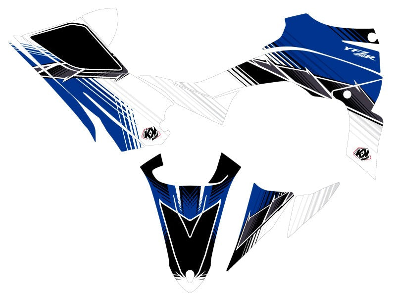 Chargez l&#39;image dans la visionneuse de la galerie, KIT DECO QUAD STRIPE YAMAHA 450 YFZ R BLEU
