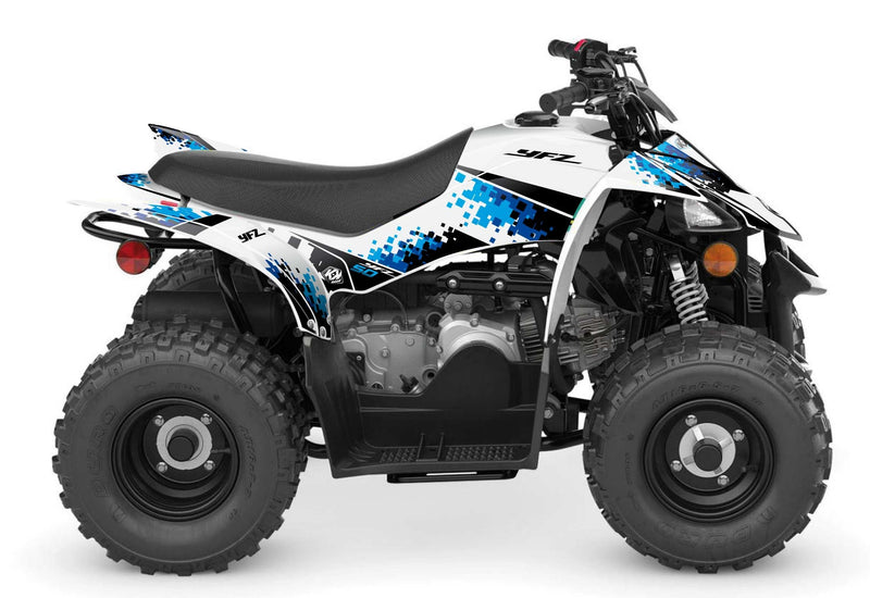 Laden Sie das Bild in Galerie -Viewer, Yamaha 50 YFZ ATV Hangtown Grafik-Set weiß
