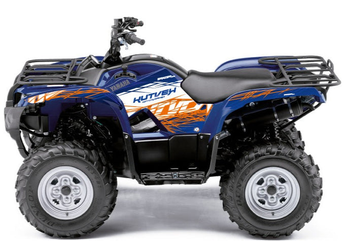 YAMAHA 550-700 GRIZZLY ATV ERASER GRAPHIC KIT BLUE ORANGE