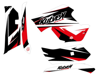 YAMAHA 550-700 GRIZZLY ATV STAGE GRAPHIC KIT BLACK RED