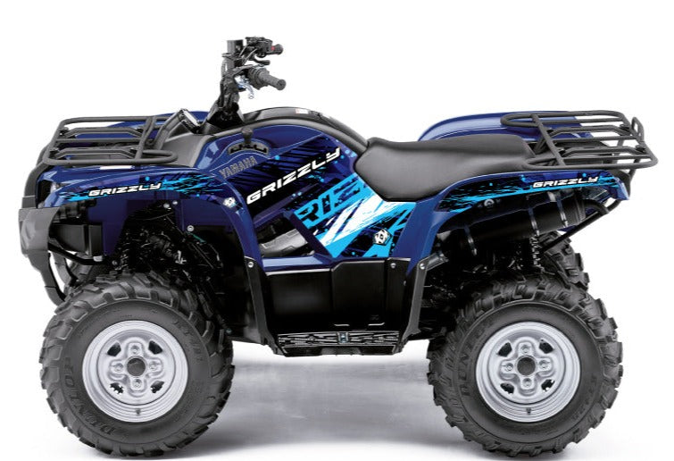 Laden Sie das Bild in Galerie -Viewer, YAMAHA 550-700 GRIZZLY ATV WILD GRAPHIC KIT BLUE
